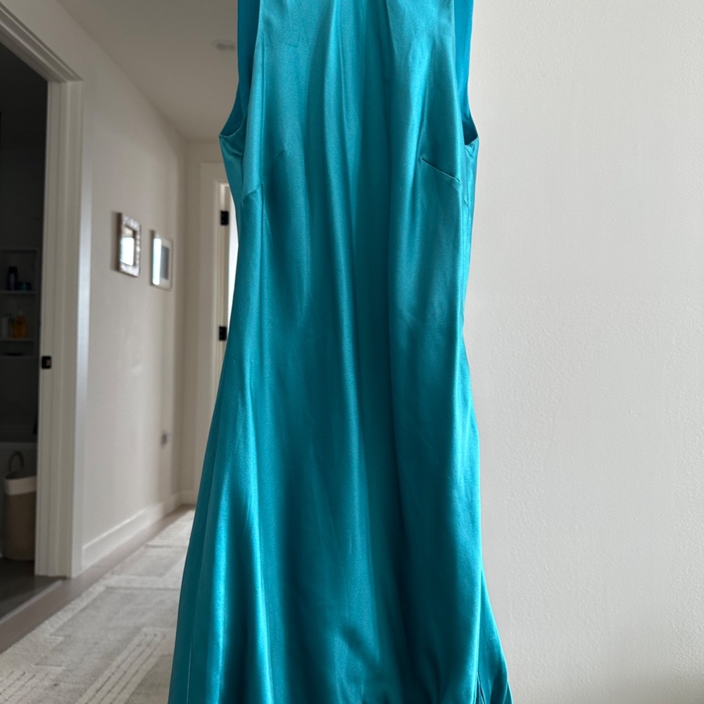 Cinq a Sept: short silk blue dress - Picture 4 of 7